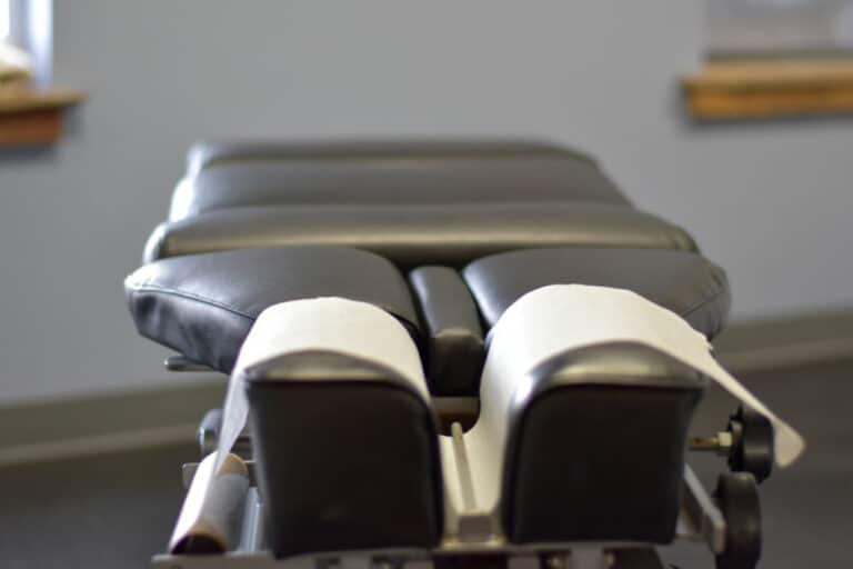 Chirpractic adjustment bed at Revolution Chiropractic Murfreesboro
